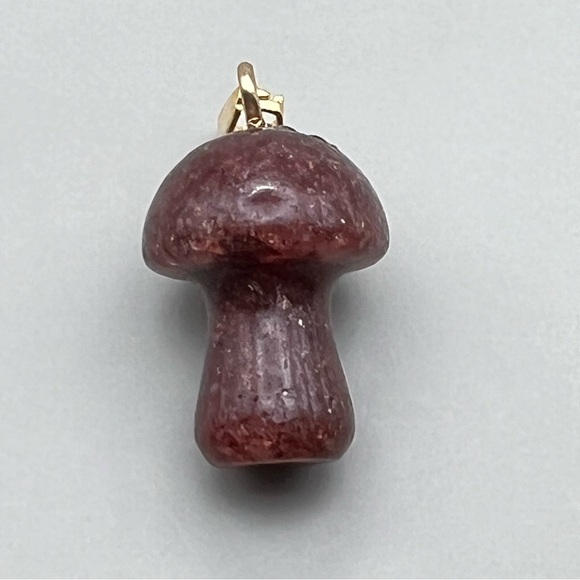 New Mini Mushroom Faux Red Turquoise Pendant Charm Chakra - Picture 4 of 6